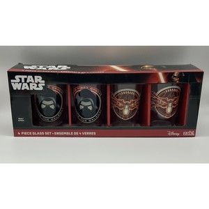 Star Wars The First Order 4 Piece Glass Set. Zak Disney 16 Oz